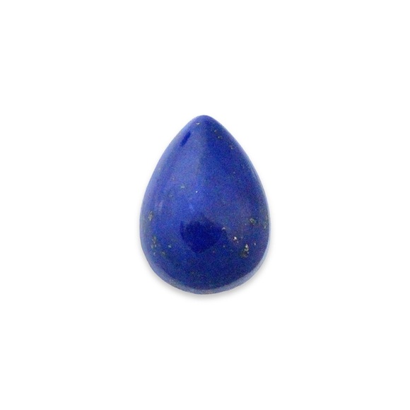 Lapis Lazuli Cabochon Gemstone Pear Cut Teardrop 13x9mm Cobalt Blue Gold Pyrite - Picture 1 of 3